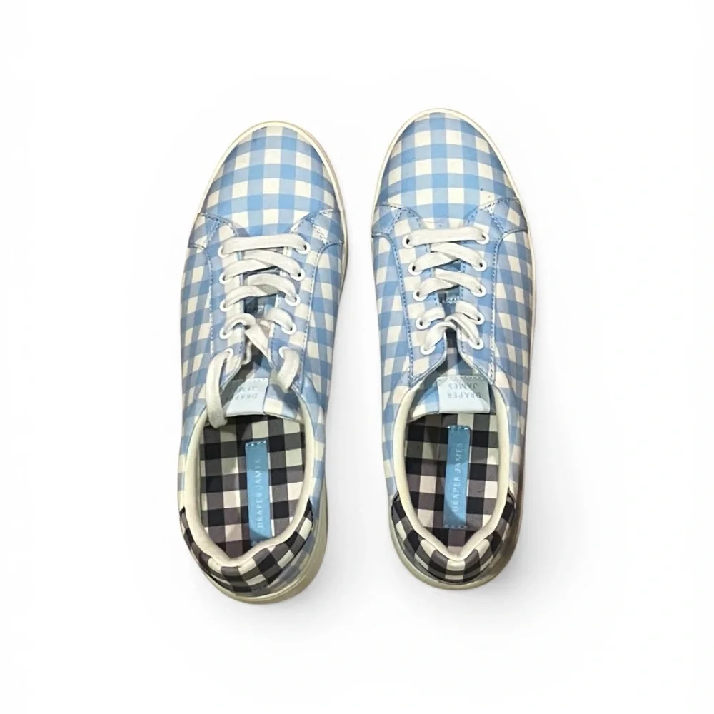 Draper James Blue and White Gingham Sneakers - Picture 2 of 15